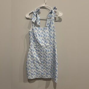 Floral Blue and White Dress